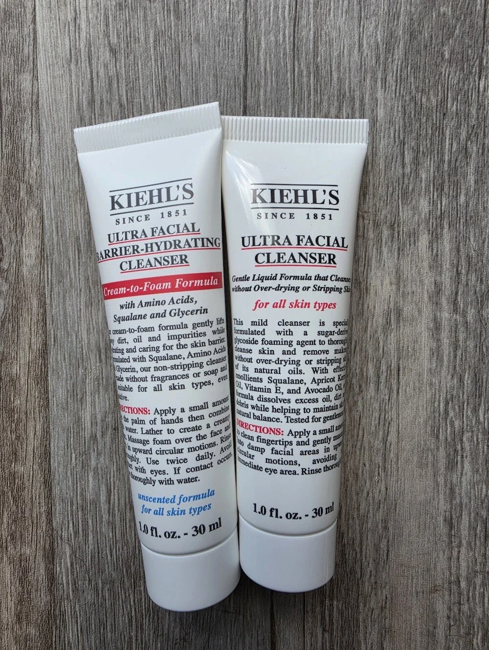 Kiehl's Ultra Facial Cleanser + Kiehl's Ultra Facial Barrier-Hydrating Cleanser